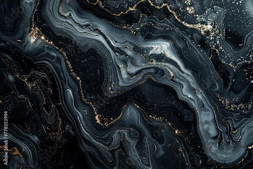 Abstract black marble background, emphasizing the natural, unique patterns ideal for luxury interior designs