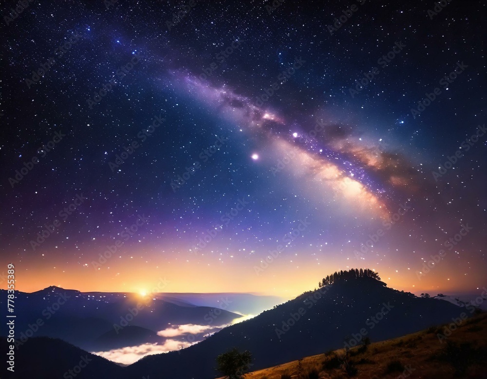 銀河と夜空の景色