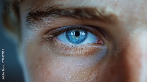 Close Up of Persons Blue Eyes