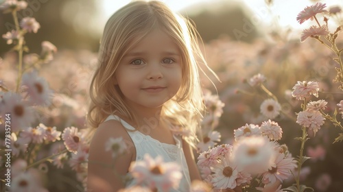 Young Girl Holding Flower