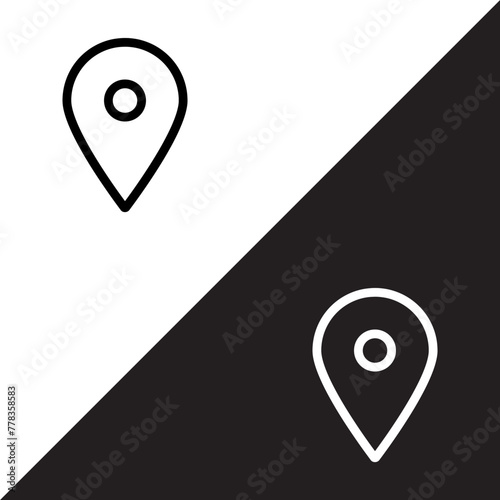 Location icon vector. Pin sign symbol in trendy flat style. Pointer vector icon illustration isolated on white and black background