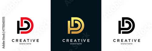 Business corporate letter P logo design vector. Colorful letter PD logo vector template. Letter P logo for technology.