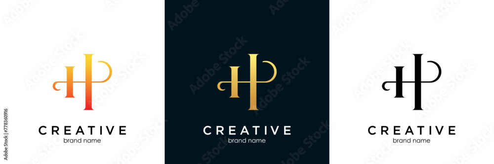 Elegant Letter H Black Signature Logo Design Template
