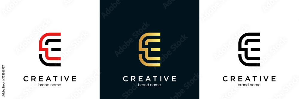 Letter E logo icon design template elements