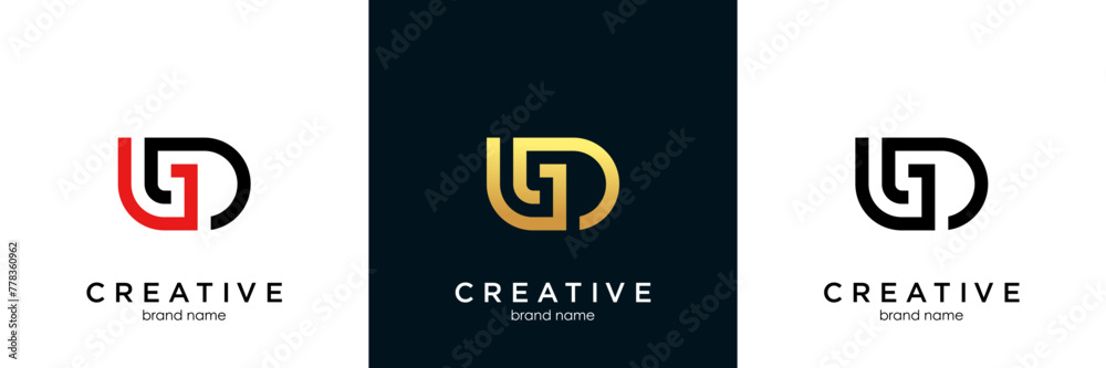 Obraz premium GD letter golden typography brand logo design gd typo icon, gd logo, gd beauty brand logo