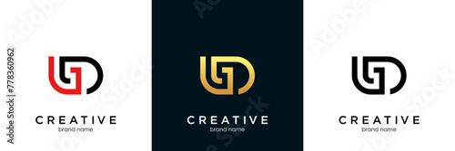 GD letter golden typography brand logo design gd typo icon, gd logo, gd beauty brand logo