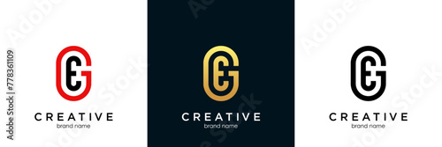 Initial letter GE logo design template.