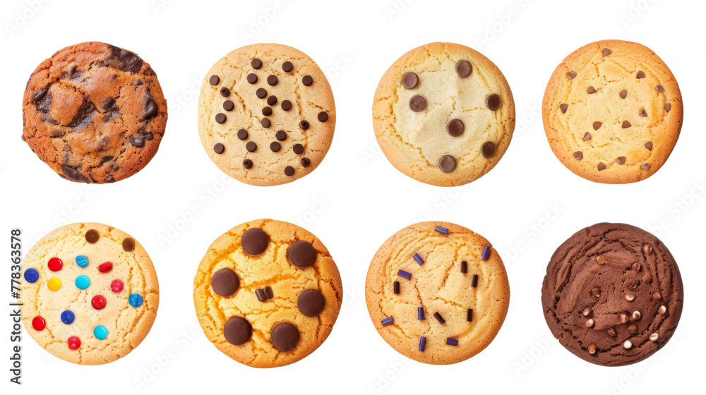 Cookies set isolated on transparent Cookies set isolated on transparent