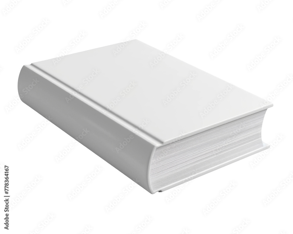 White book mockup on transparent background White book mockup on transparent background