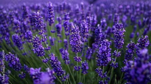 field with lavender at sunset