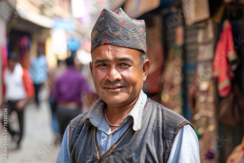 Portrait of a man in the streets of Kathmandu
