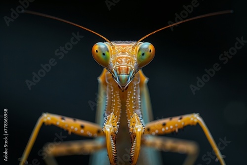 praying mantis isolated on black © paul
