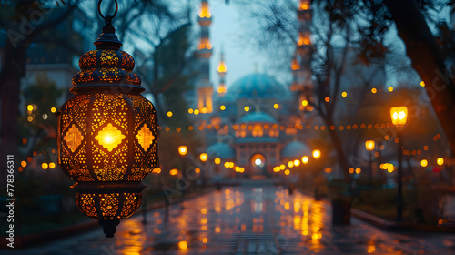 Ornate Oriental Lantern with Beautiful Design photo