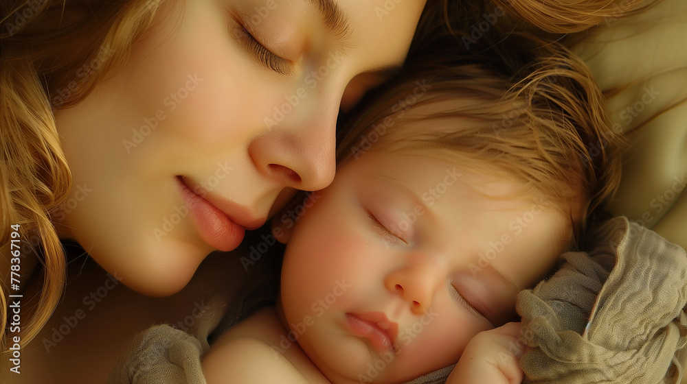 A happy mother holding a newborn baby. moment of unconditional love mom hugging and embracing child. Family Affection Concept, Ai generative A happy mother holding a newborn baby. moment of unconditional love mom hugging and embracing child. Family Affection Concept, Ai generative