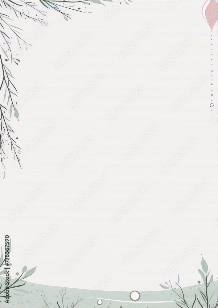 Delicate branches and balloon in pastel colors on a light background, perfect for a?????????????????????????? Delicate branches and balloon in pastel colors on a light background, perfect for a??????????????????????????