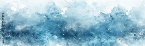 Soft Blue Watercolor Background with Snow Texture