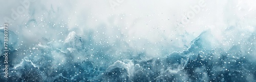 Soft Blue Watercolor Background with Snow Texture © FU