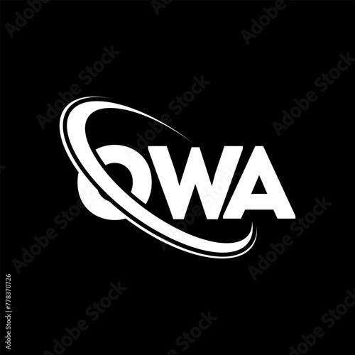 OWA logo. OWA letter. OWA letter logo design. Initials OWA logo linked with circle and uppercase monogram logo. OWA typography for technology, business and real estate brand. photo