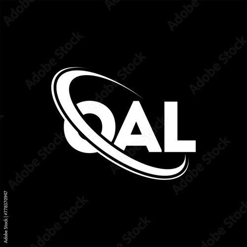 OAL logo. OAL letter. OAL letter logo design. Initials OAL logo linked with circle and uppercase monogram logo. OAL typography for technology, business and real estate brand. photo