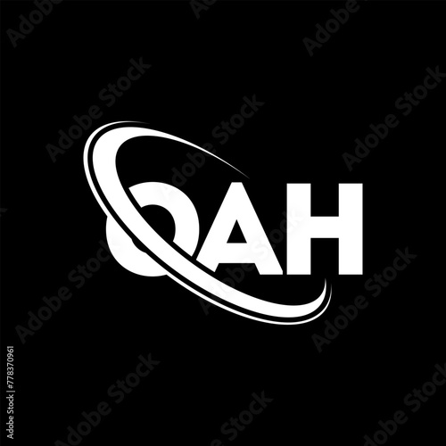 OAH logo. OAH letter. OAH letter logo design. Initials OAH logo linked with circle and uppercase monogram logo. OAH typography for technology, business and real estate brand.
