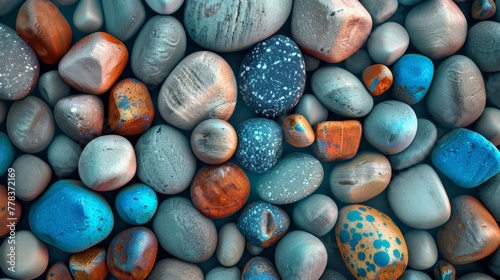 Diverse Array of Multi-Colored Rocks in Various Shapes