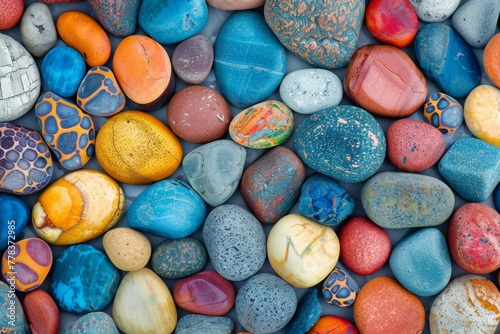 Colorful Rocks Arranged Neatly