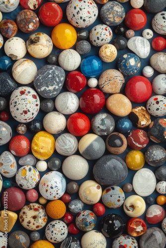 Assorted Collection of Various Marbles photo