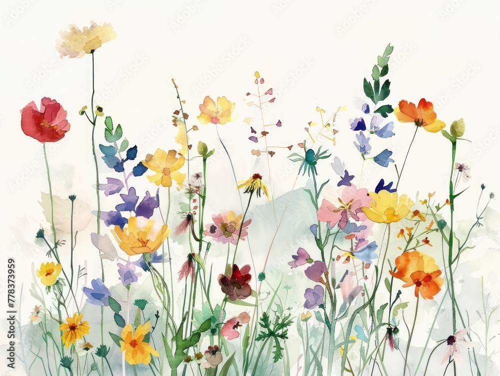 Watercolor bouquet of wildflowers representing growth and resilience