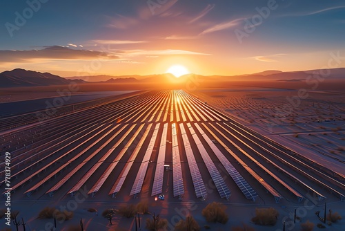 Aerial view of solar power station
