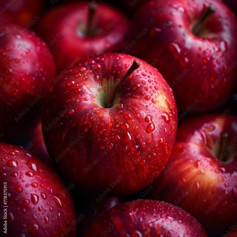 Pile of Red Apples With Water Droplets Pile of Red Apples With Water Droplets