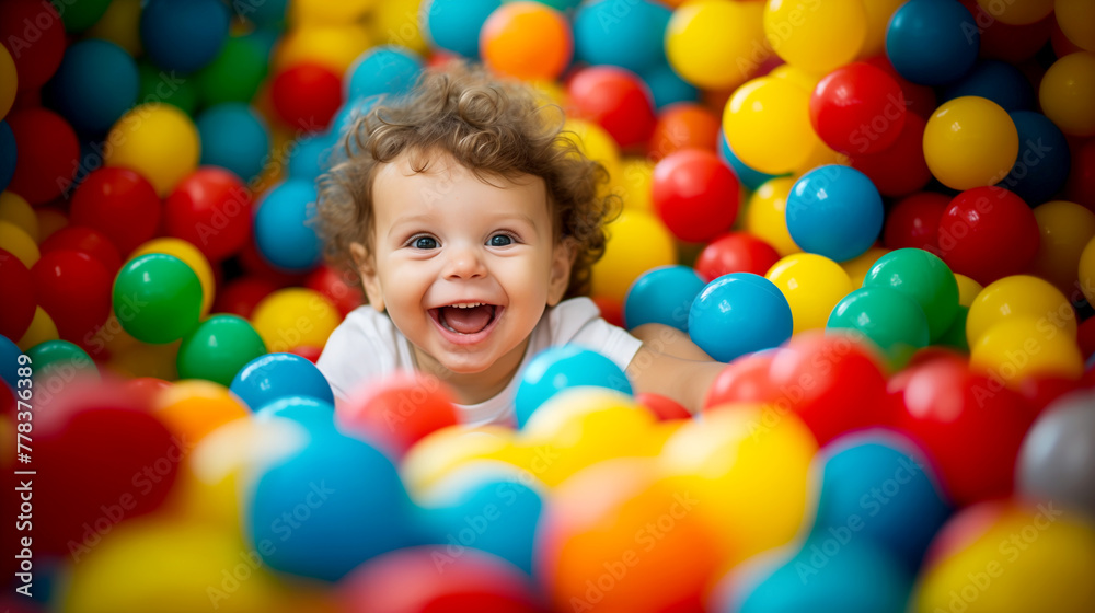 child playing with balloons child playing with balloons
