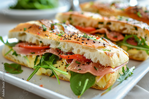 focaccia with italian gourmet fillings, grilled sandwich, healthy snack (5)