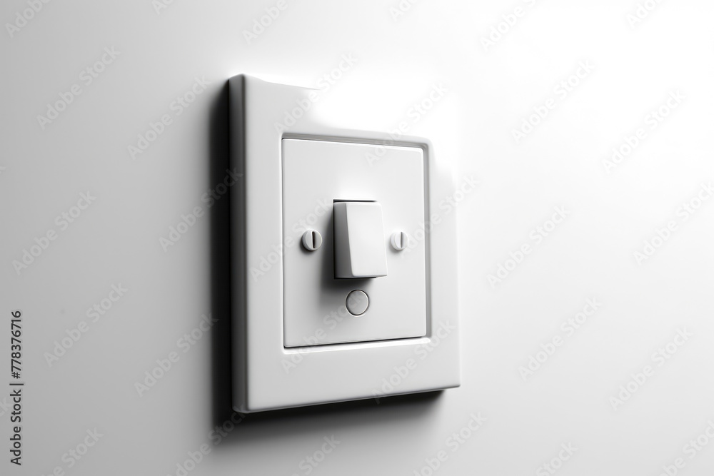 generated illustration of a light switch on white wall. generated illustration of a light switch on white wall.
