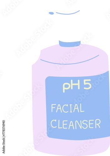 Skincare routine products, facial cleanser