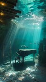 Submersible jazz club, underwater tunes, deep-sea vibes