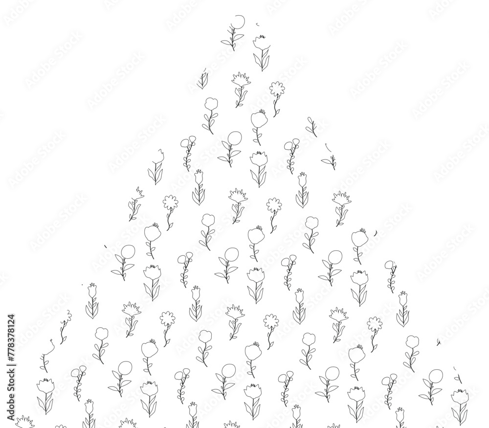 
Triangle with flowers background summer decoration banner.