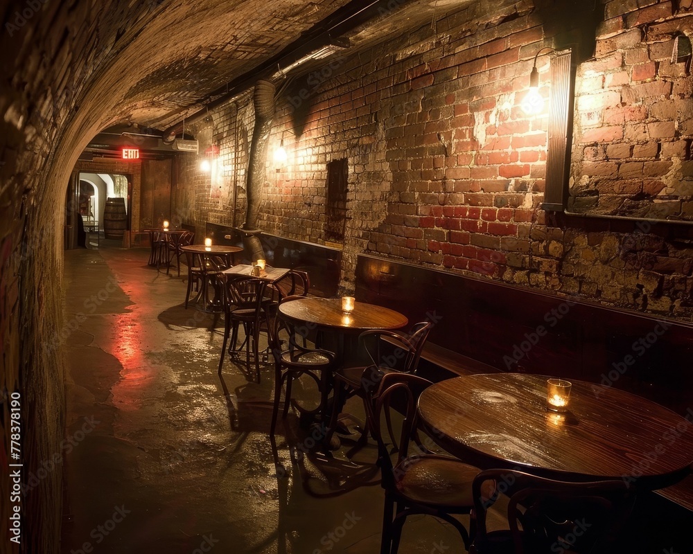 Underground speakeasy in prohibition era, hidden revelry Stock ...