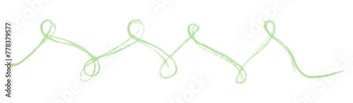 green pencil strokes isolated on transparent background