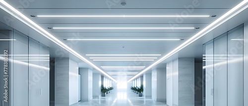 Sleek Modern Office Design with Minimalist Lighting. Concept Office Spaces  Modern Design  Minimalist Lighting  Sleek Decor