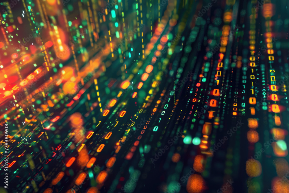 Abstract error code visualization, binary code, geometric patterns, futuristic design, 3d comercial shot illustrate Abstract error code visualization, binary code, geometric patterns, futuristic design, 3d comercial shot illustrate
