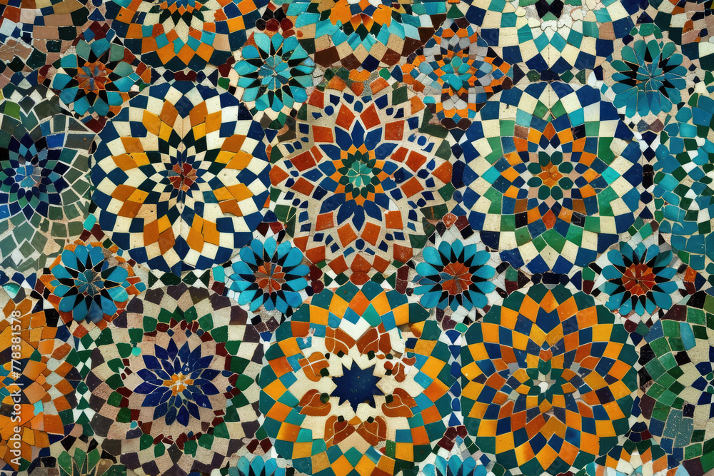 Create an ethnic and cultural pattern influenced by the intricate motifs of Moroccan tile work