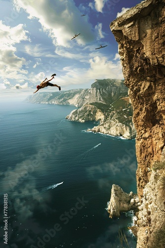 The adrenaline rush capturing the essence of extreme sports in action, from skydiving to rock climbing