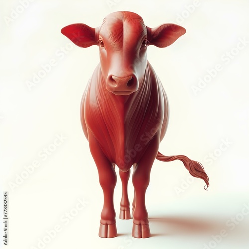 Red Heifer Generated with AI on a plain background