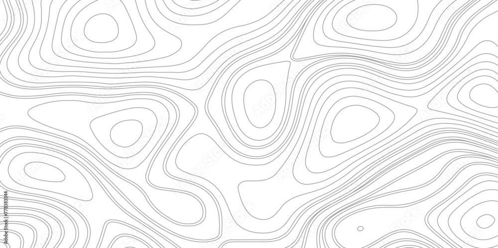 Background of the topographic map. Topographic map lines, contour background. Retro topography map. White geographic contour map. Abstract outline grid. Vector illustration. - obrazy, fototapety, plakaty 