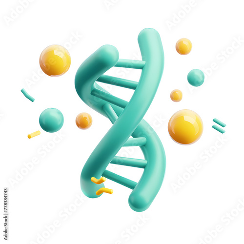 DNA 3d render illustration icon