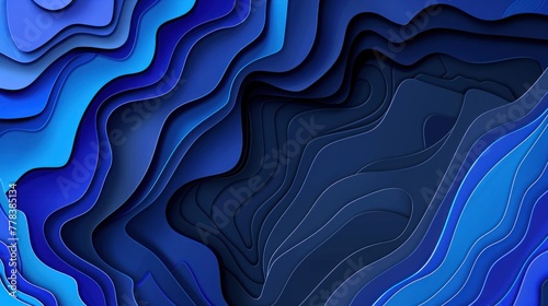 Blue abstract background featuring wavy shapes and patterns