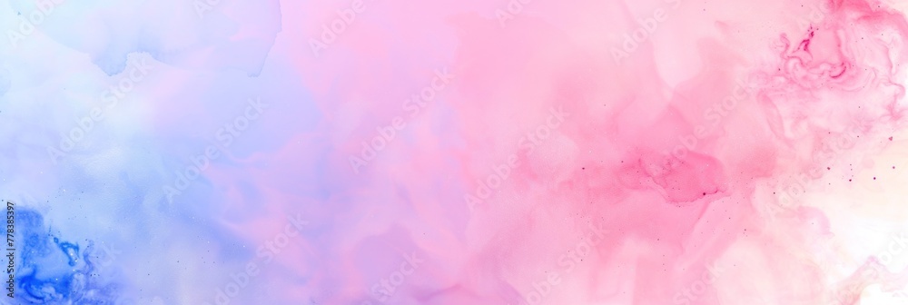 Pink and blue colors contrast against a white background