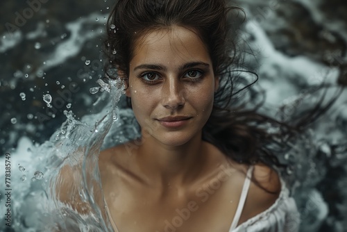 Woman Floating in Ocean Depths © Suplim