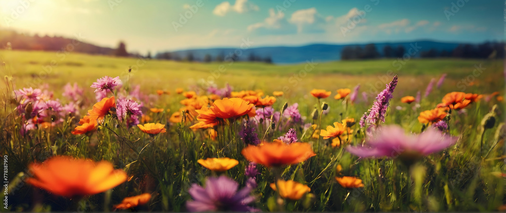 Photo real as Meadow Symphony A symphony of colors and sounds in a vibrant spring meadow. in nature and landscapes theme ,for advertisement and banner ,Full depth of field, high quality ,include copy Photo real as Meadow Symphony A symphony of colors and sounds in a vibrant spring meadow. in nature and landscapes theme ,for advertisement and banner ,Full depth of field, high quality ,include copy