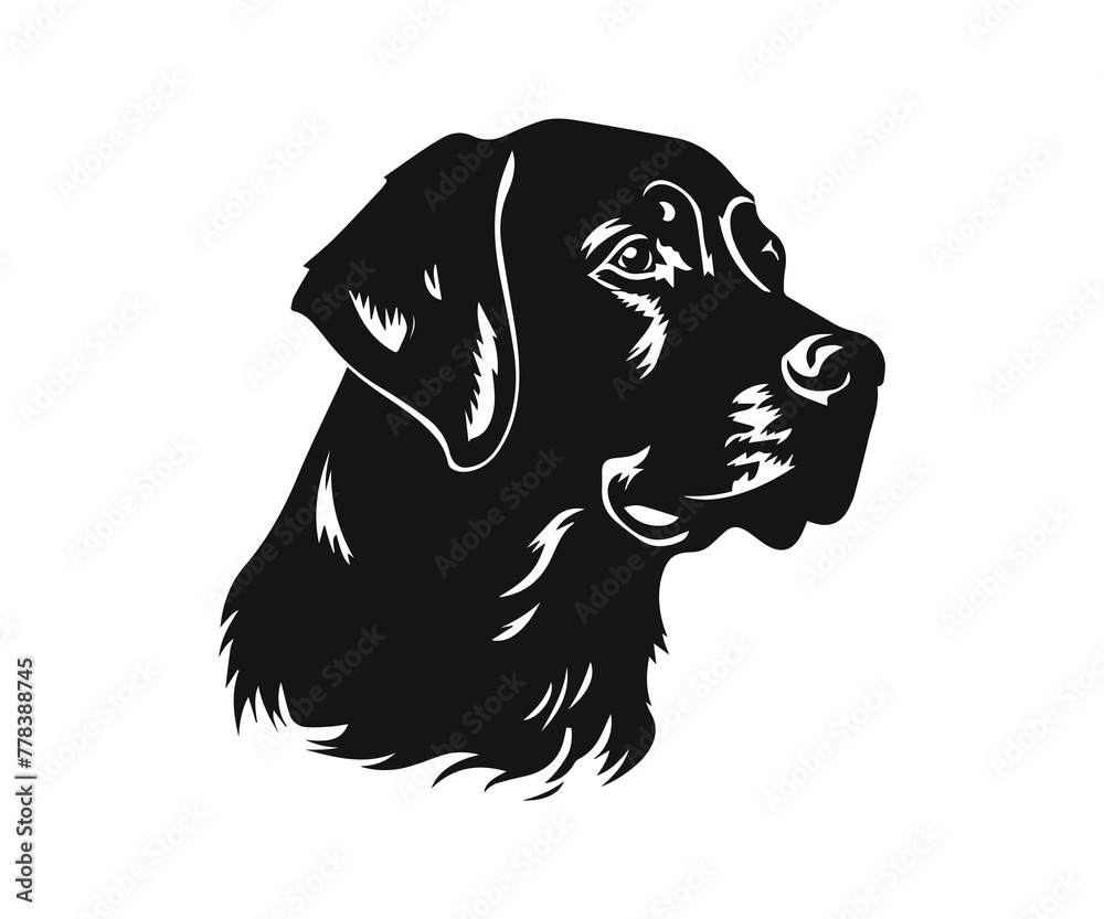 illustration of a dog, Silhouettes dog face